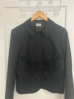 Alberta Ferretti Black Floral-Appliqué Women's Jacket